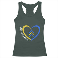 Down Syndrome Mom Racerback Tank Top Love Heart Three Arrows Lucky Mama T21 321