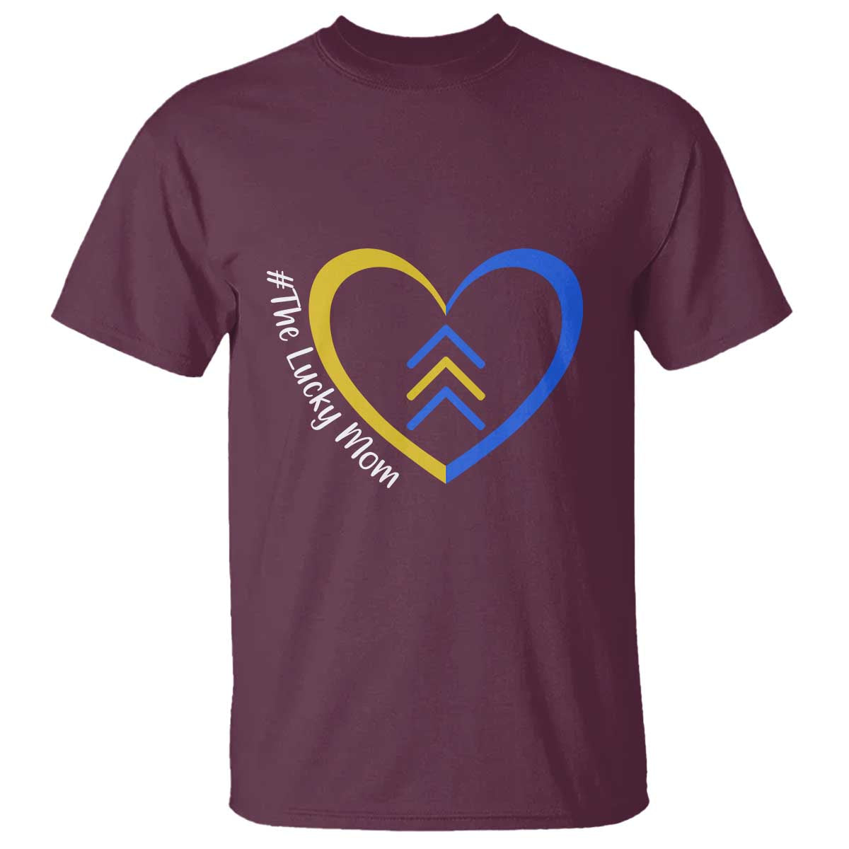 Down Syndrome Mom T Shirt Love Heart Three Arrows Lucky Mama T21 321