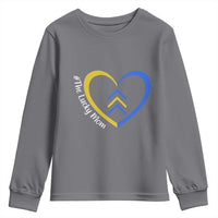 Down Syndrome Mom Youth Sweatshirt Love Heart Three Arrows Lucky Mama T21 321