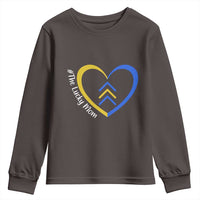 Down Syndrome Mom Youth Sweatshirt Love Heart Three Arrows Lucky Mama T21 321