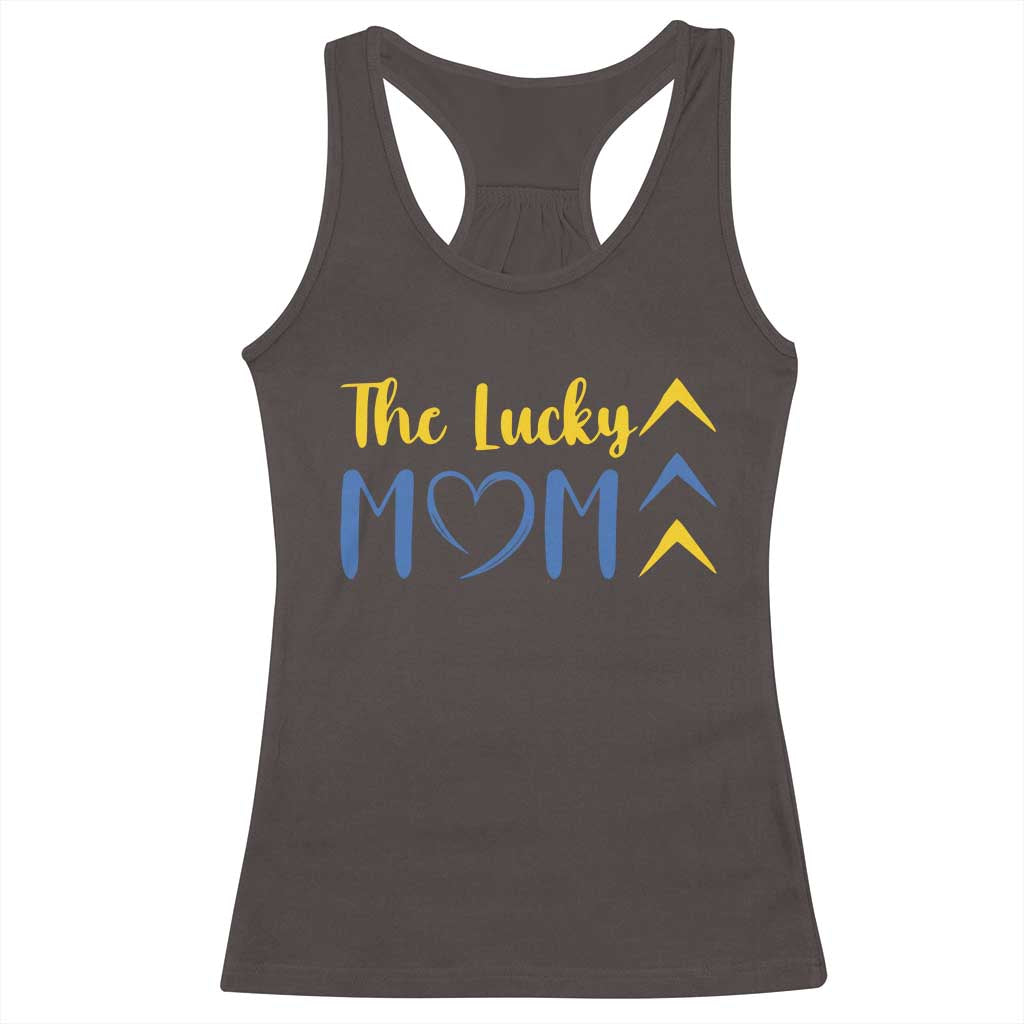 Down Syndrome Mom Racerback Tank Top Three Arrows The Lucky Mama T21 321