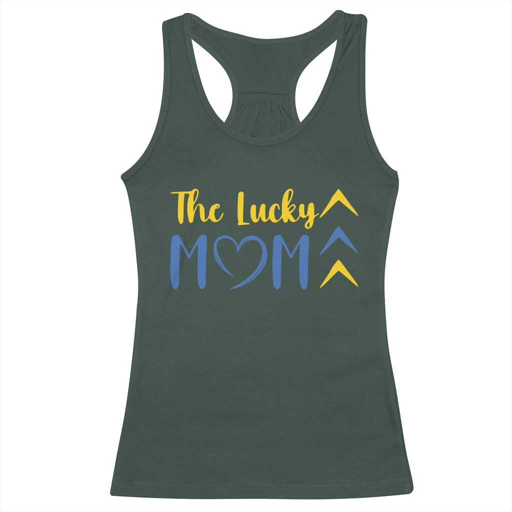 Down Syndrome Mom Racerback Tank Top Three Arrows The Lucky Mama T21 321