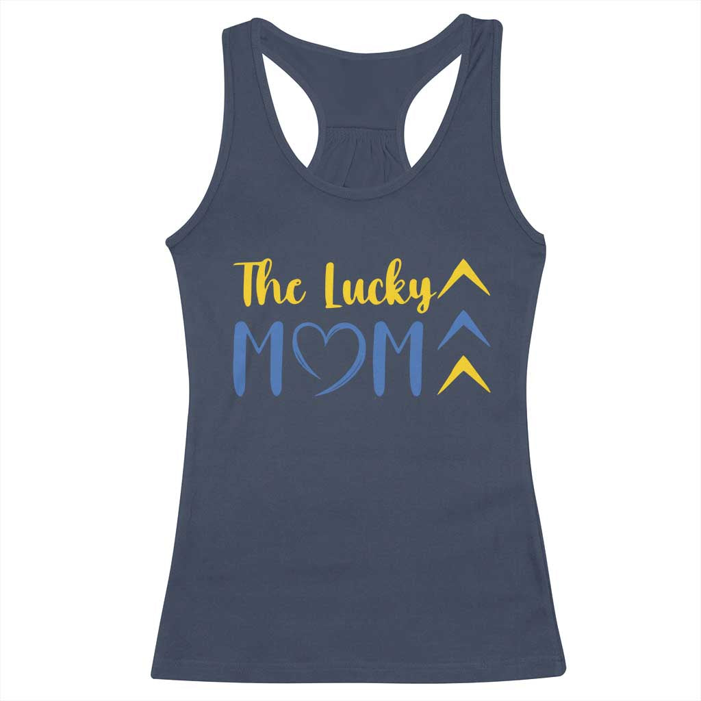 Down Syndrome Mom Racerback Tank Top Three Arrows The Lucky Mama T21 321