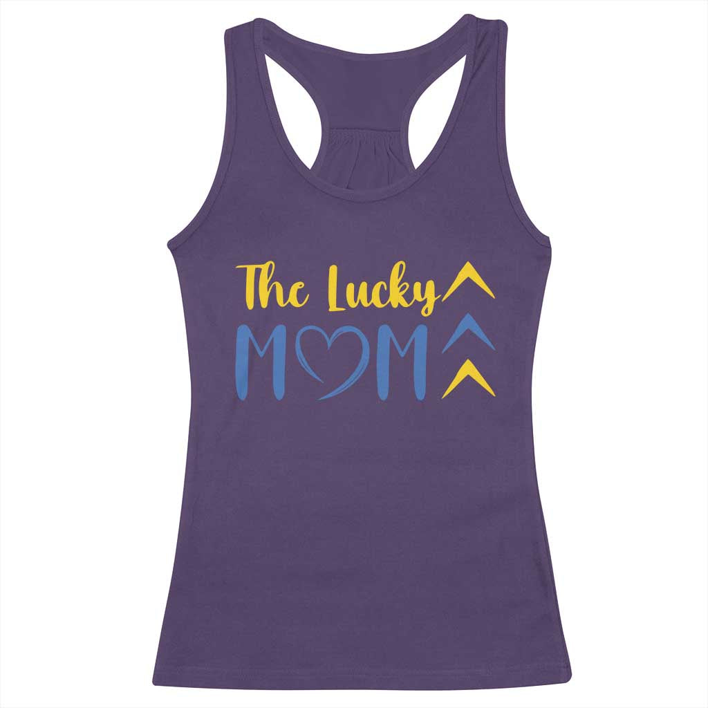 Down Syndrome Mom Racerback Tank Top Three Arrows The Lucky Mama T21 321