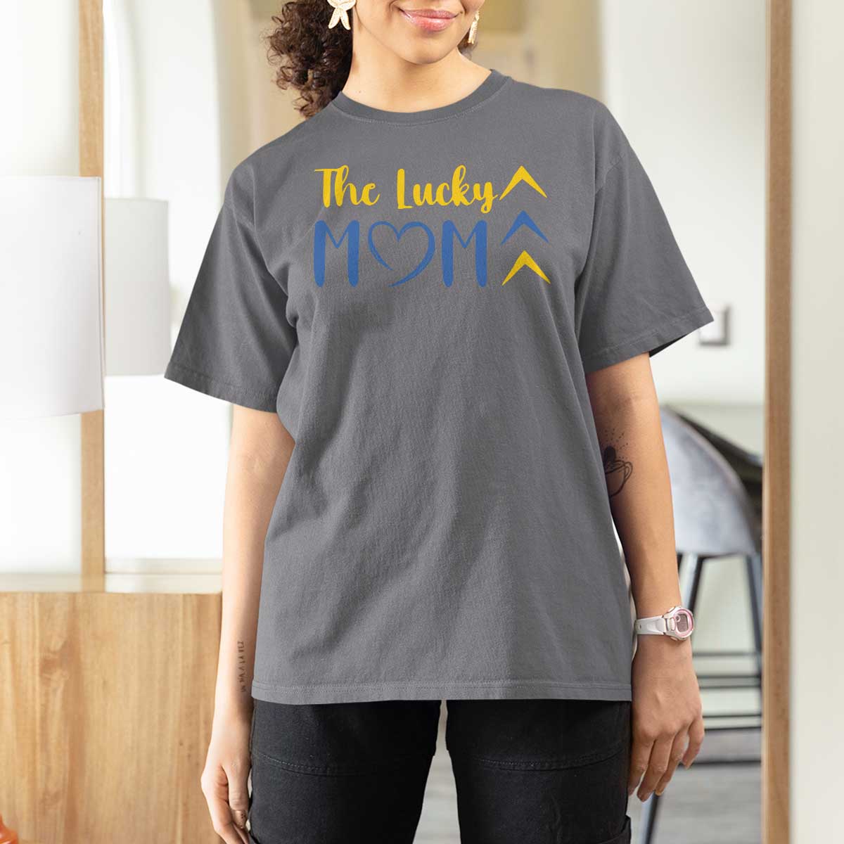 Down Syndrome Mom T Shirt For Women Three Arrows The Lucky Mama T21 321