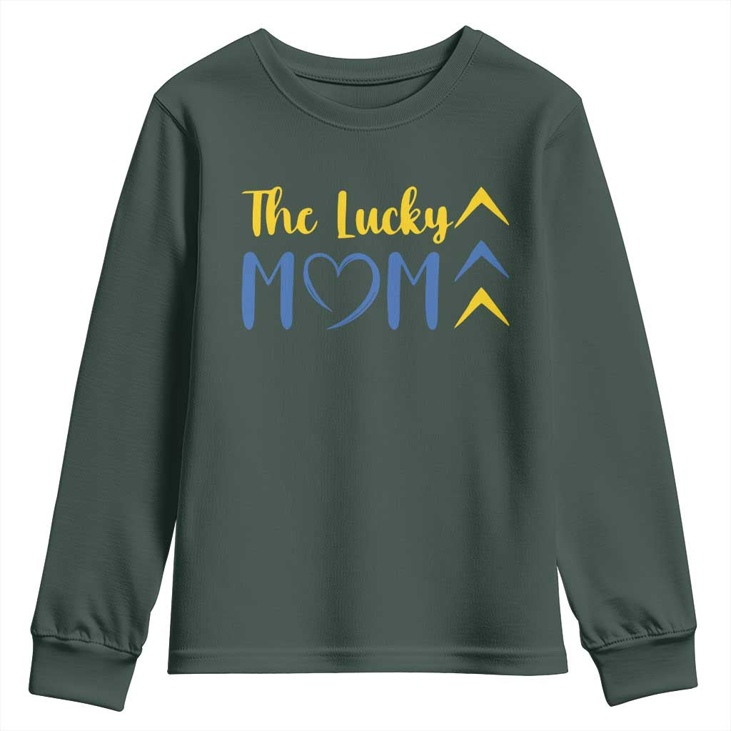 Down Syndrome Mom Youth Sweatshirt Three Arrows The Lucky Mama T21 321