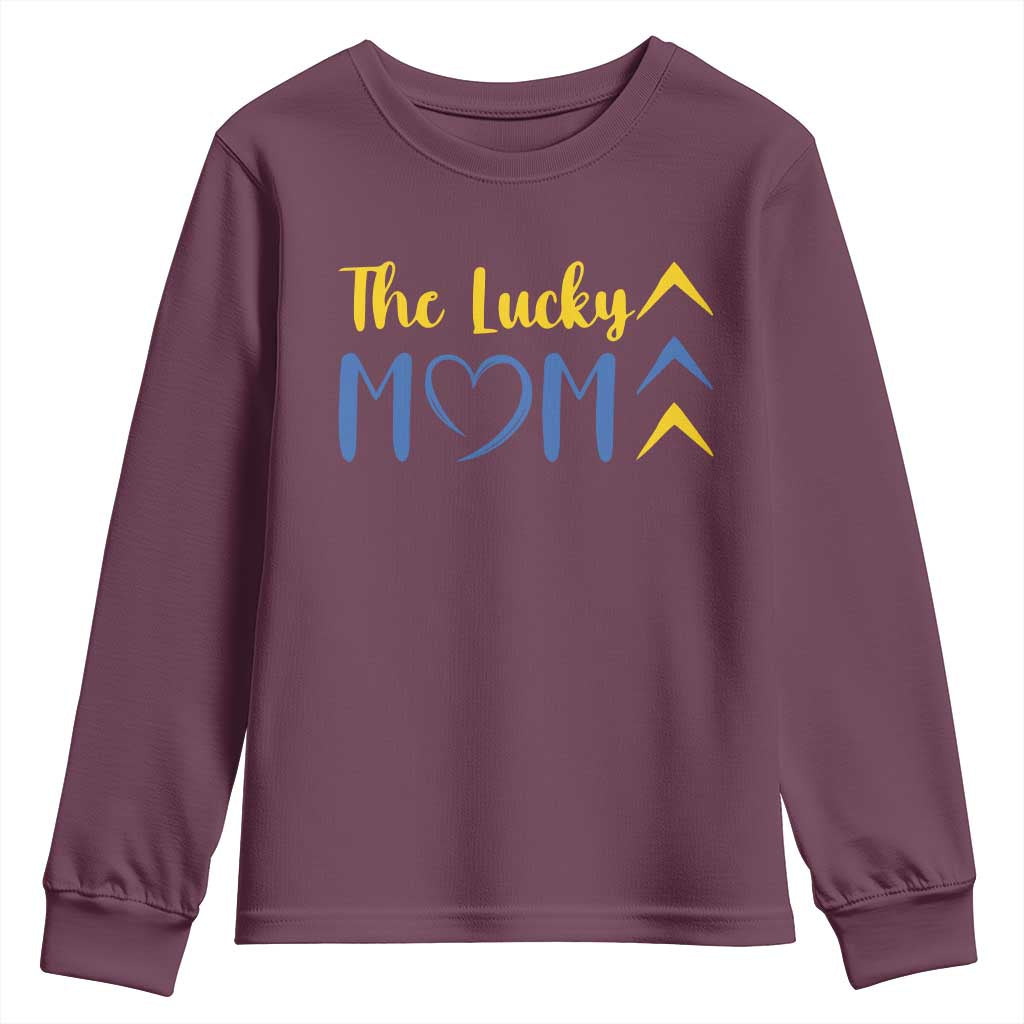 Down Syndrome Mom Youth Sweatshirt Three Arrows The Lucky Mama T21 321