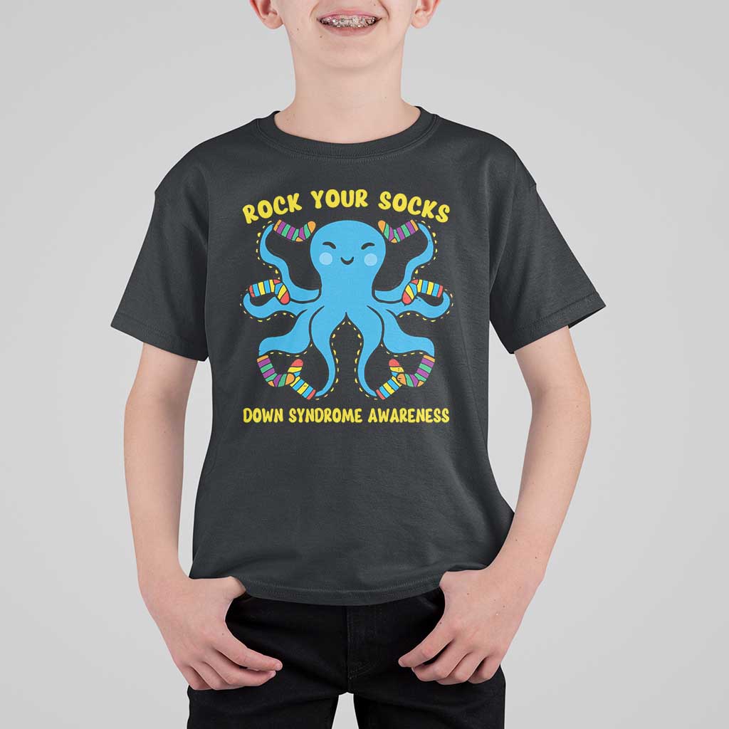 World Down Syndrome Day T Shirt For Kid Octopus Rock Your Sock Support 321