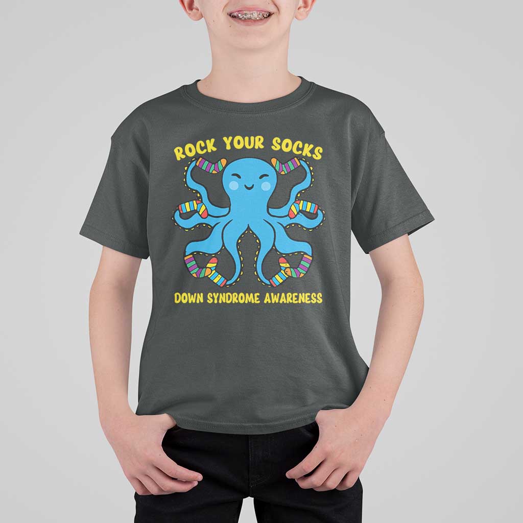 World Down Syndrome Day T Shirt For Kid Octopus Rock Your Sock Support 321