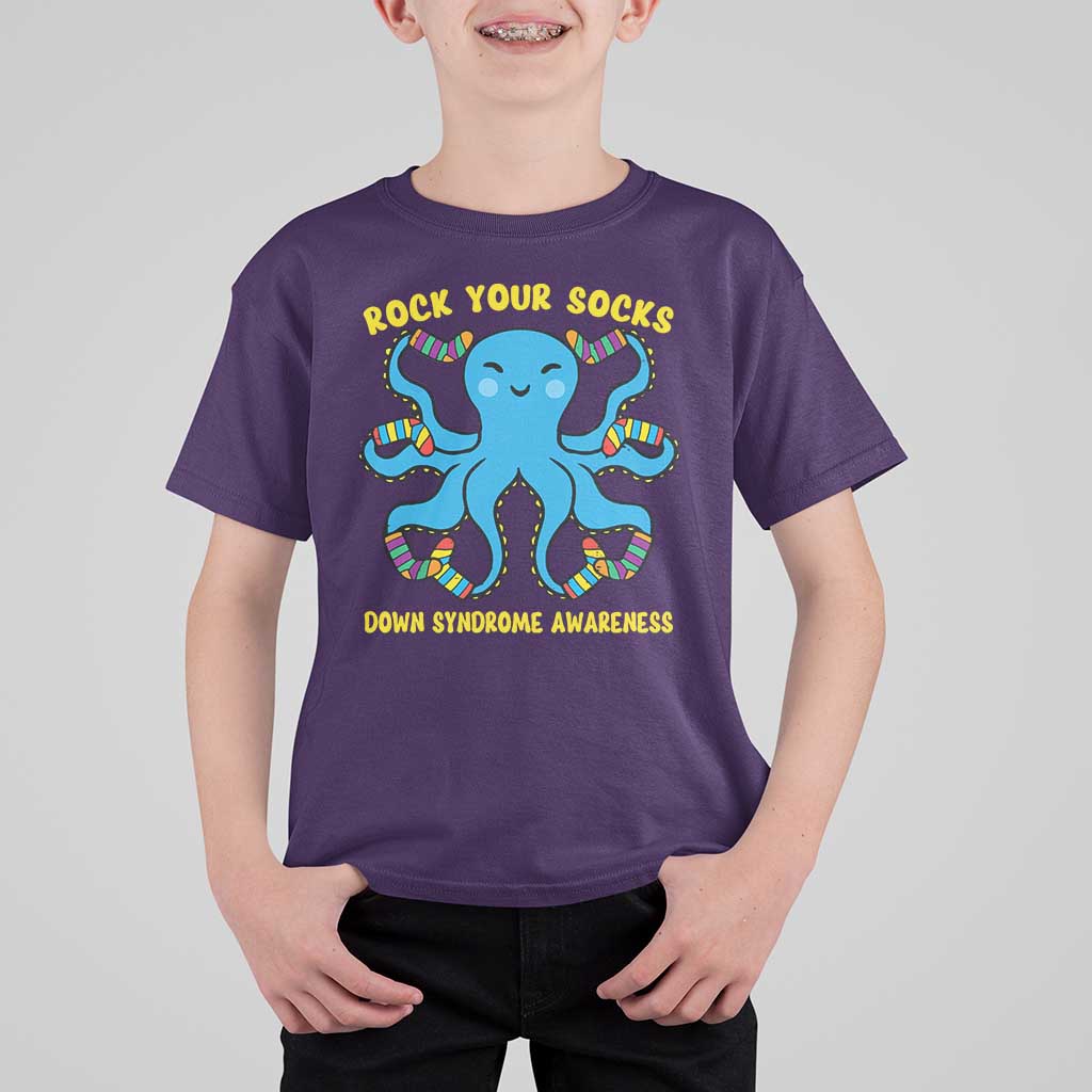 World Down Syndrome Day T Shirt For Kid Octopus Rock Your Sock Support 321