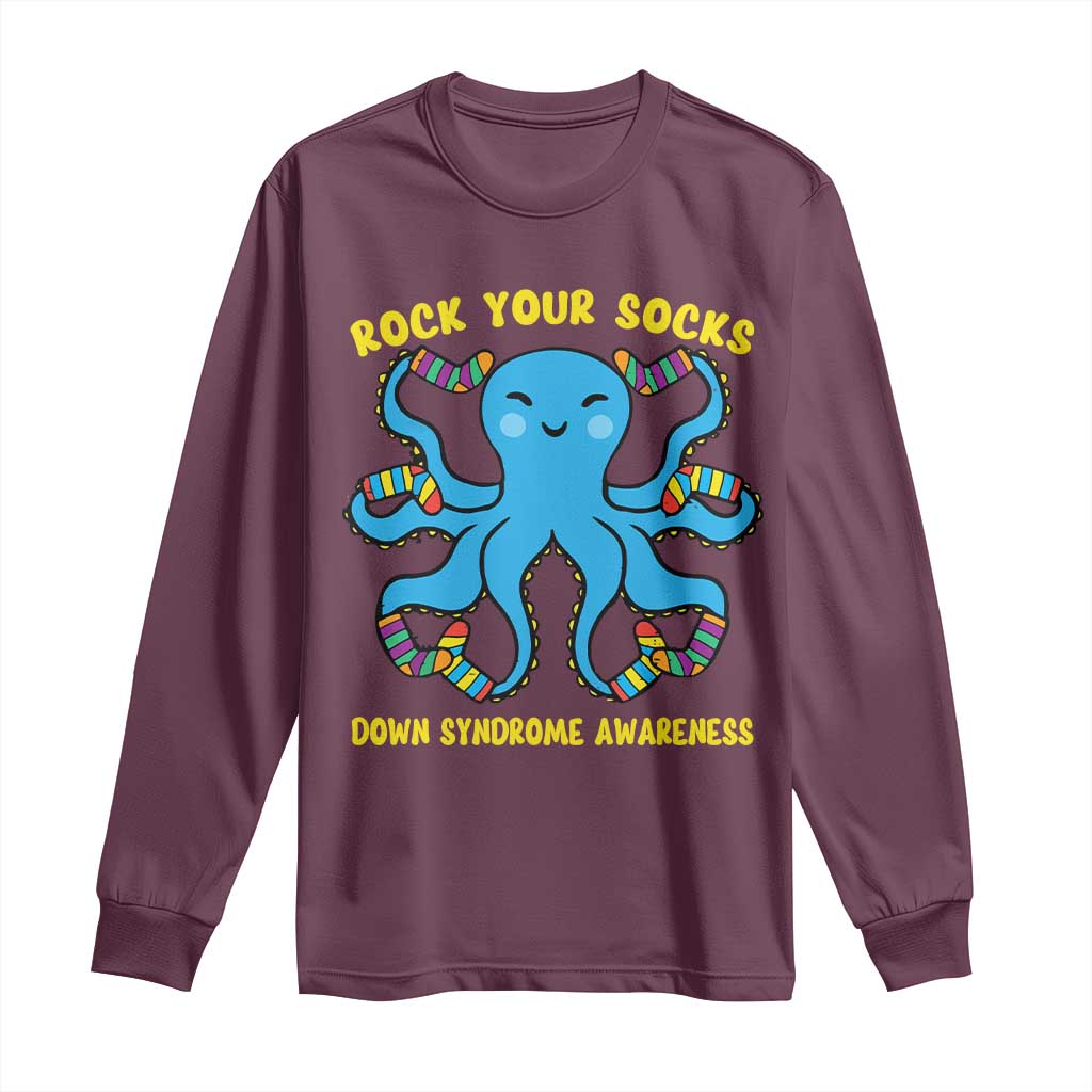 World Down Syndrome Day Long Sleeve Shirt Octopus Rock Your Sock Support 321