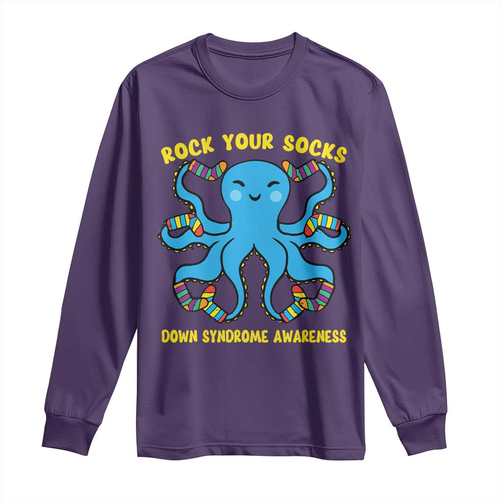 World Down Syndrome Day Long Sleeve Shirt Octopus Rock Your Sock Support 321