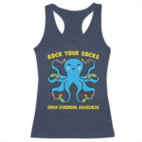 World Down Syndrome Day Racerback Tank Top Octopus Rock Your Sock Support 321