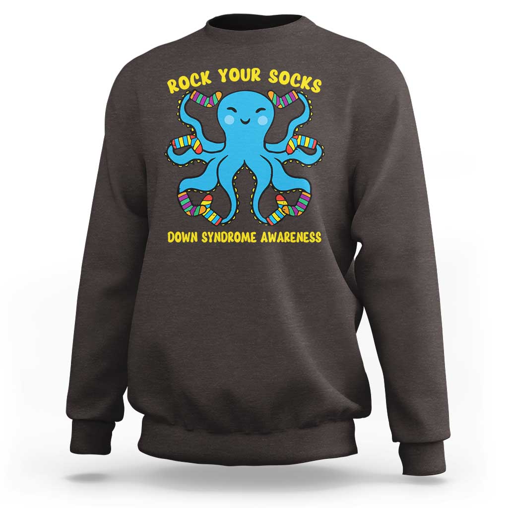World Down Syndrome Day Sweatshirt Octopus Rock Your Sock Support 321
