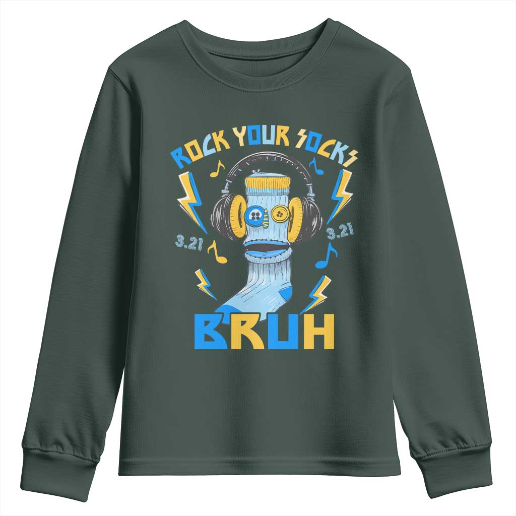 World Down Syndrome Day Youth Sweatshirt Rock Your Sock Bruh Support 321