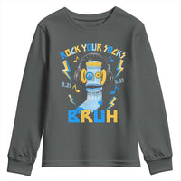 World Down Syndrome Day Youth Sweatshirt Rock Your Sock Bruh Support 321