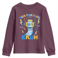 World Down Syndrome Day Youth Sweatshirt Rock Your Sock Bruh Support 321