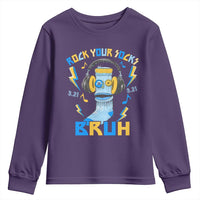 World Down Syndrome Day Youth Sweatshirt Rock Your Sock Bruh Support 321