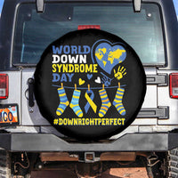 World Down Syndrome Day Spare Tire Cover Blue Yellow Ribbon Down Right Perfect Awareness Support