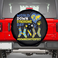 World Down Syndrome Day Spare Tire Cover Blue Yellow Ribbon Down Right Perfect Awareness Support