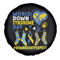 World Down Syndrome Day Spare Tire Cover Blue Yellow Ribbon Down Right Perfect Awareness Support