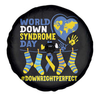 World Down Syndrome Day Spare Tire Cover Blue Yellow Ribbon Down Right Perfect Awareness Support
