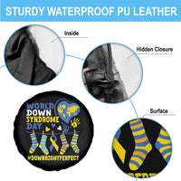 World Down Syndrome Day Spare Tire Cover Blue Yellow Ribbon Down Right Perfect Awareness Support