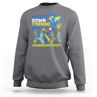 World Down Syndrome Day Sweatshirt Blue Yellow Ribbon Down Right Perfect Awareness Support