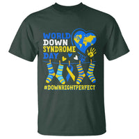 World Down Syndrome Day T Shirt Blue Yellow Ribbon Down Right Perfect Awareness Support