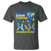 World Down Syndrome Day T Shirt Blue Yellow Ribbon Down Right Perfect Awareness Support
