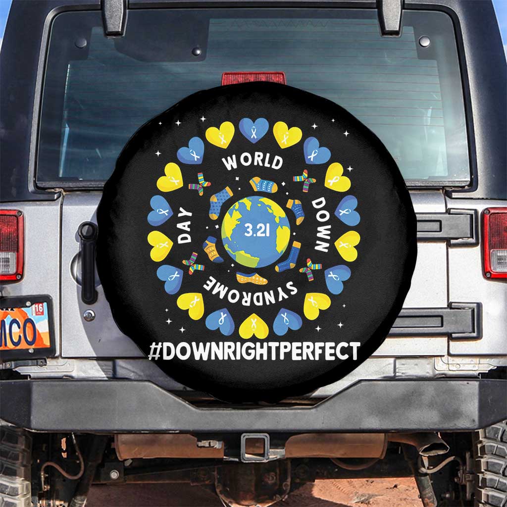 World Down Syndrome Day Spare Tire Cover 321 Awareness Support Blue Yellow Ribbon Down Right Perfect