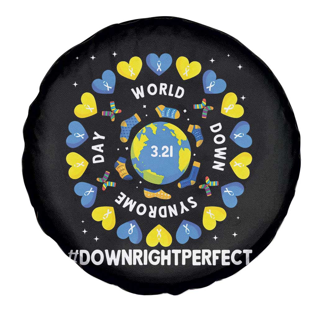 World Down Syndrome Day Spare Tire Cover 321 Awareness Support Blue Yellow Ribbon Down Right Perfect