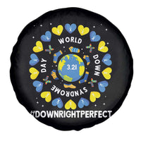 World Down Syndrome Day Spare Tire Cover 321 Awareness Support Blue Yellow Ribbon Down Right Perfect