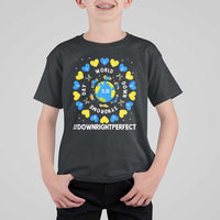 World Down Syndrome Day T Shirt For Kid 321 Awareness Support Blue Yellow Ribbon Down Right Perfect