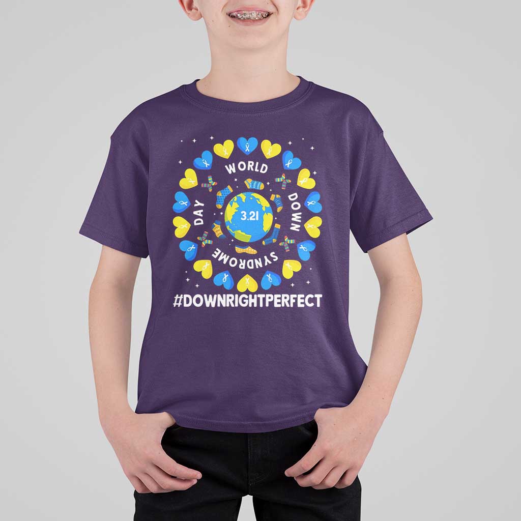 World Down Syndrome Day T Shirt For Kid 321 Awareness Support Blue Yellow Ribbon Down Right Perfect