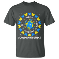 World Down Syndrome Day T Shirt 321 Awareness Support Blue Yellow Ribbon Down Right Perfect