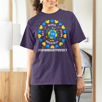 World Down Syndrome Day T Shirt For Women 321 Awareness Support Blue Yellow Ribbon Down Right Perfect