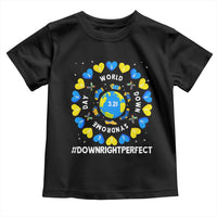 World Down Syndrome Day Toddler T Shirt 321 Awareness Support Blue Yellow Ribbon Down Right Perfect