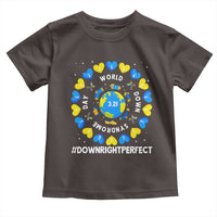 World Down Syndrome Day Toddler T Shirt 321 Awareness Support Blue Yellow Ribbon Down Right Perfect