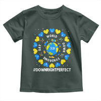 World Down Syndrome Day Toddler T Shirt 321 Awareness Support Blue Yellow Ribbon Down Right Perfect