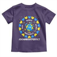 World Down Syndrome Day Toddler T Shirt 321 Awareness Support Blue Yellow Ribbon Down Right Perfect