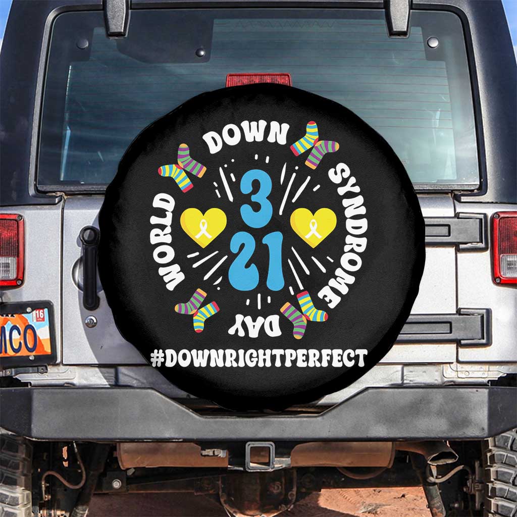 World Down Syndrome Day Spare Tire Cover 321 Awareness Support Blue Yellow Ribbon