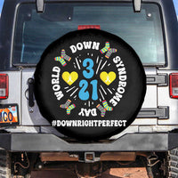 World Down Syndrome Day Spare Tire Cover 321 Awareness Support Blue Yellow Ribbon