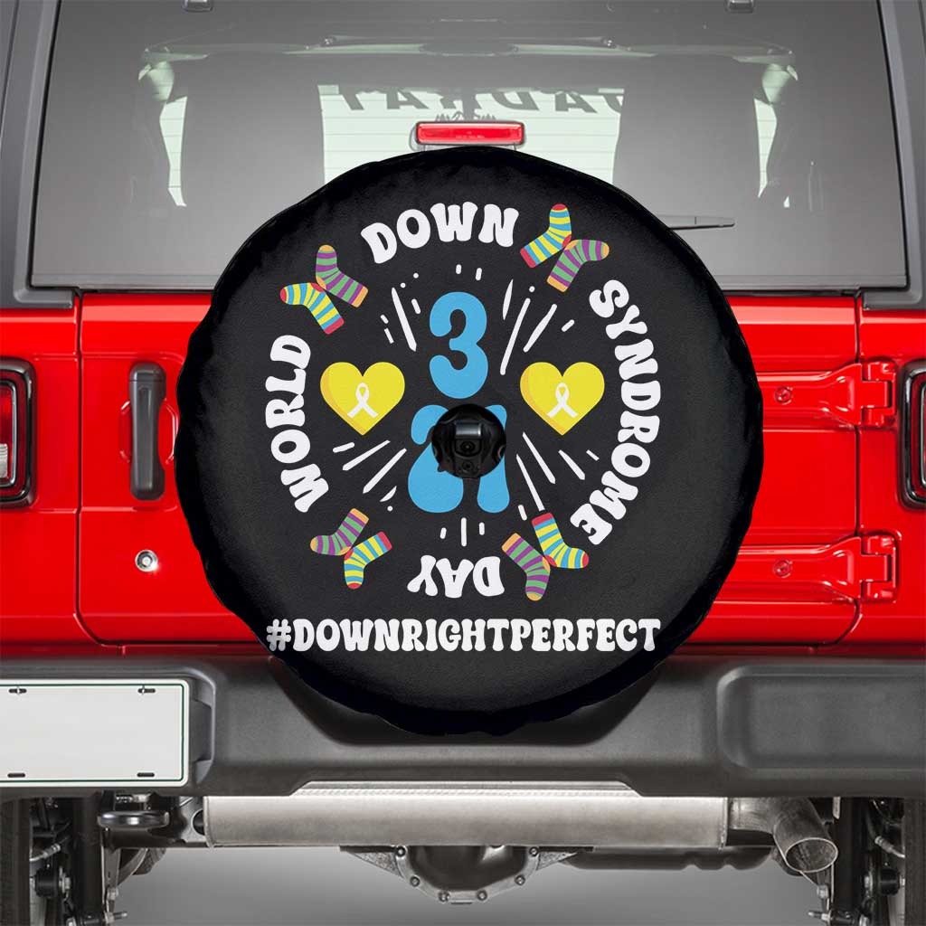 World Down Syndrome Day Spare Tire Cover 321 Awareness Support Blue Yellow Ribbon