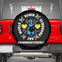 World Down Syndrome Day Spare Tire Cover 321 Awareness Support Blue Yellow Ribbon