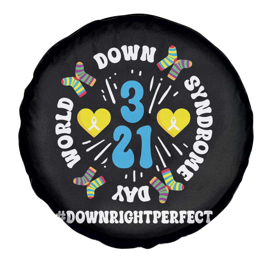 World Down Syndrome Day Spare Tire Cover 321 Awareness Support Blue Yellow Ribbon