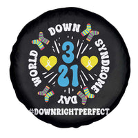 World Down Syndrome Day Spare Tire Cover 321 Awareness Support Blue Yellow Ribbon