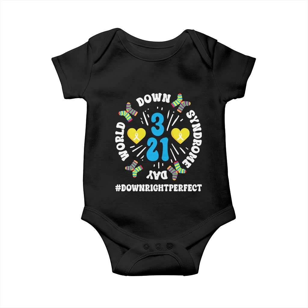 World Down Syndrome Day Baby Onesie 321 Awareness Support Blue Yellow Ribbon