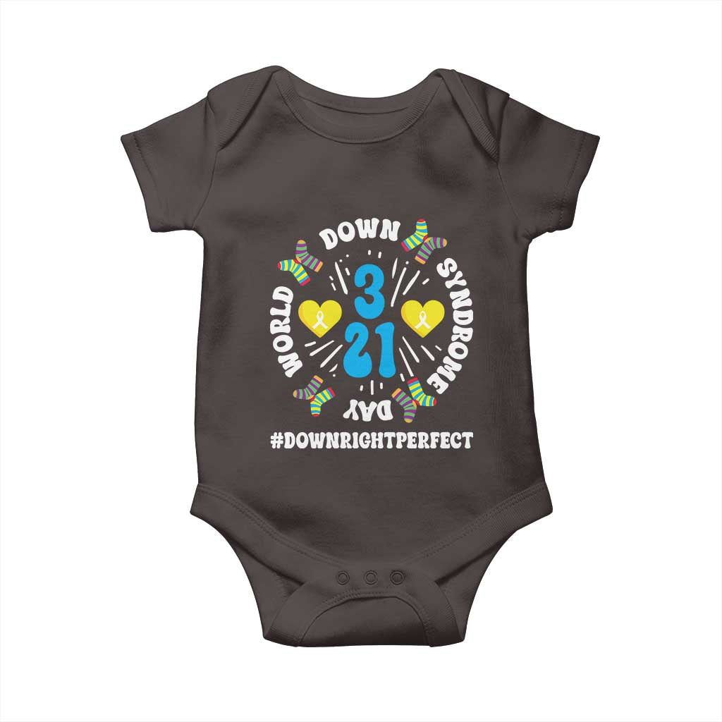 World Down Syndrome Day Baby Onesie 321 Awareness Support Blue Yellow Ribbon
