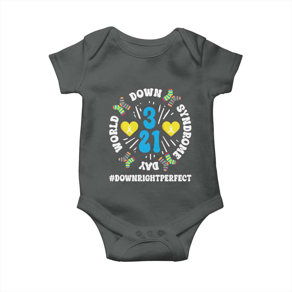 World Down Syndrome Day Baby Onesie 321 Awareness Support Blue Yellow Ribbon